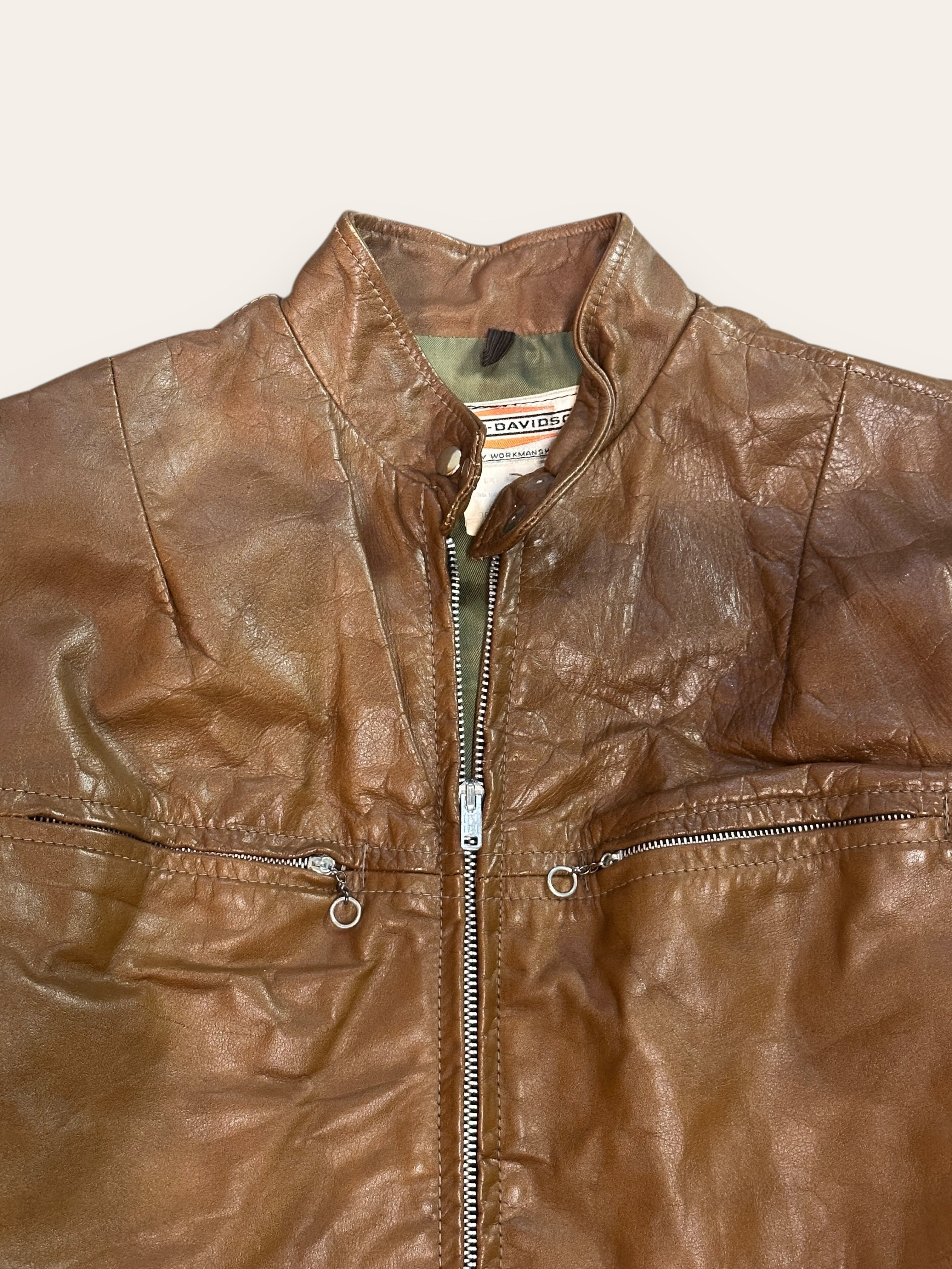Vintage 1970's Harley Davidson AMF Leather Cafe Racer Jacket