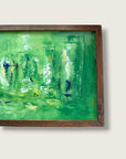 Vintage 1960s Mid-Century Modern Abstract Bar Scene Panoramic Painting | MCM Signed B. Gregor 1965