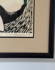 Vintage MCM Yamada Signed Edition 1/10 “REST” | Framed Japanese Sosaku-Hanga Woodblock Print Mid Century Art