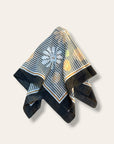 Vintage 1960s Floral Motif Gingham Bandana |  Made in Italy