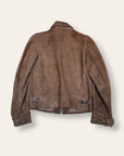 Vintage 1930s Suede Leather Cossack A-1 Chinstrap Jacket | Vintage Sport Coat Talon Zipper Side Buckles