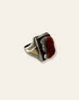Vintage 1940’s Roman Soldier Cameo 10k Two Tone Gold Ring Size 7.75