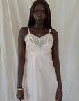 Vintage 1930’s Silk Rayon Slip Dress | Romantic Blush Pink Lace Trim Luxury Lingerie