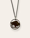 Vintage Buffalo Nickel Bison Cut-Out Necklace | Sterling Silver Adjustable Chain