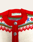 Vintage 1950’s Norway Fair Isle Wool Cardigan Sweater