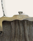 Antique Edwardian Sterling Silver Chainmail Purse | Vintage 1900’s Hand Engraved Evening Bag