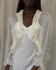 Vintage 1930s Creme Silk Bed Jacket | Delicate Boudoir Lingerie Layering Top