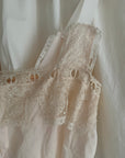 Vintage 1900s Silk & Lace Camisole Top | Edwardian Ivory Lace Bustier Crop | Antique Lingerie Blouse