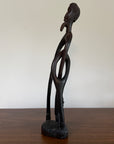 Vintage 1960s Mid-Century Modern Makonde Shetani Spirit Sculpture | Hand-Carved African Blackwood (Mpingo Ebony)