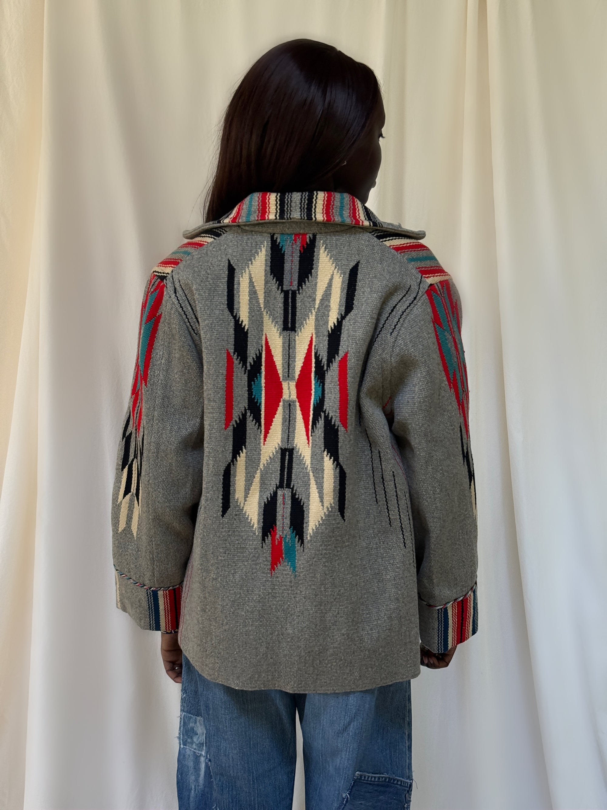 Vintage 1940’s Chimayo Ganscraft Woven Jacket | Southwest Hand Woven Wool Jacket
