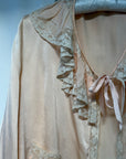 Vintage 1930s Silk & Lace Bed Jacket | Silk Lingerie Top