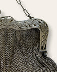 Antique Edwardian Sterling Silver Chainmail Purse | Vintage 1900’s Hand Engraved Evening Bag