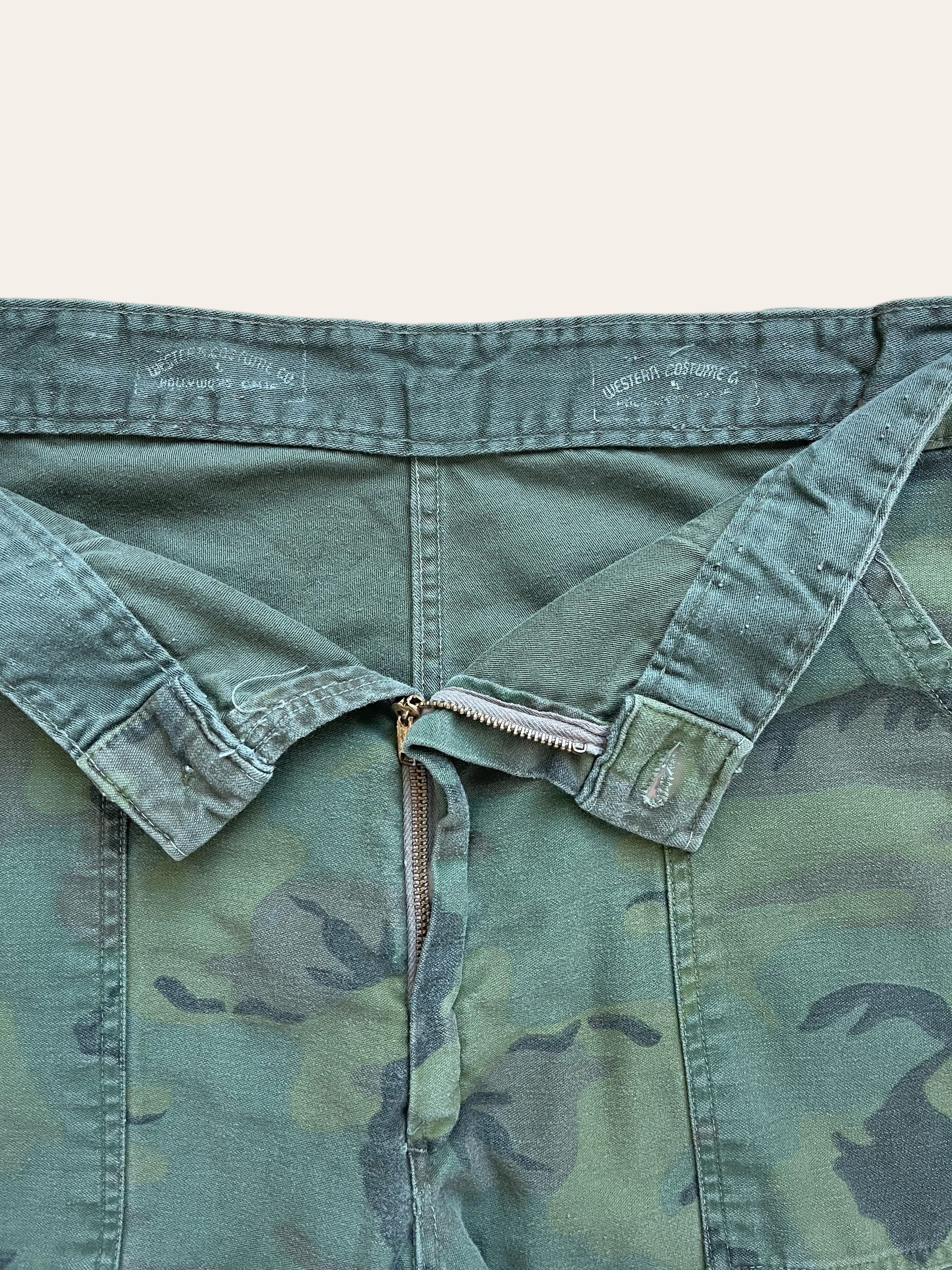 Vintage 1970’s Civilian ERDL Camo Sateen Baker Pants W:33