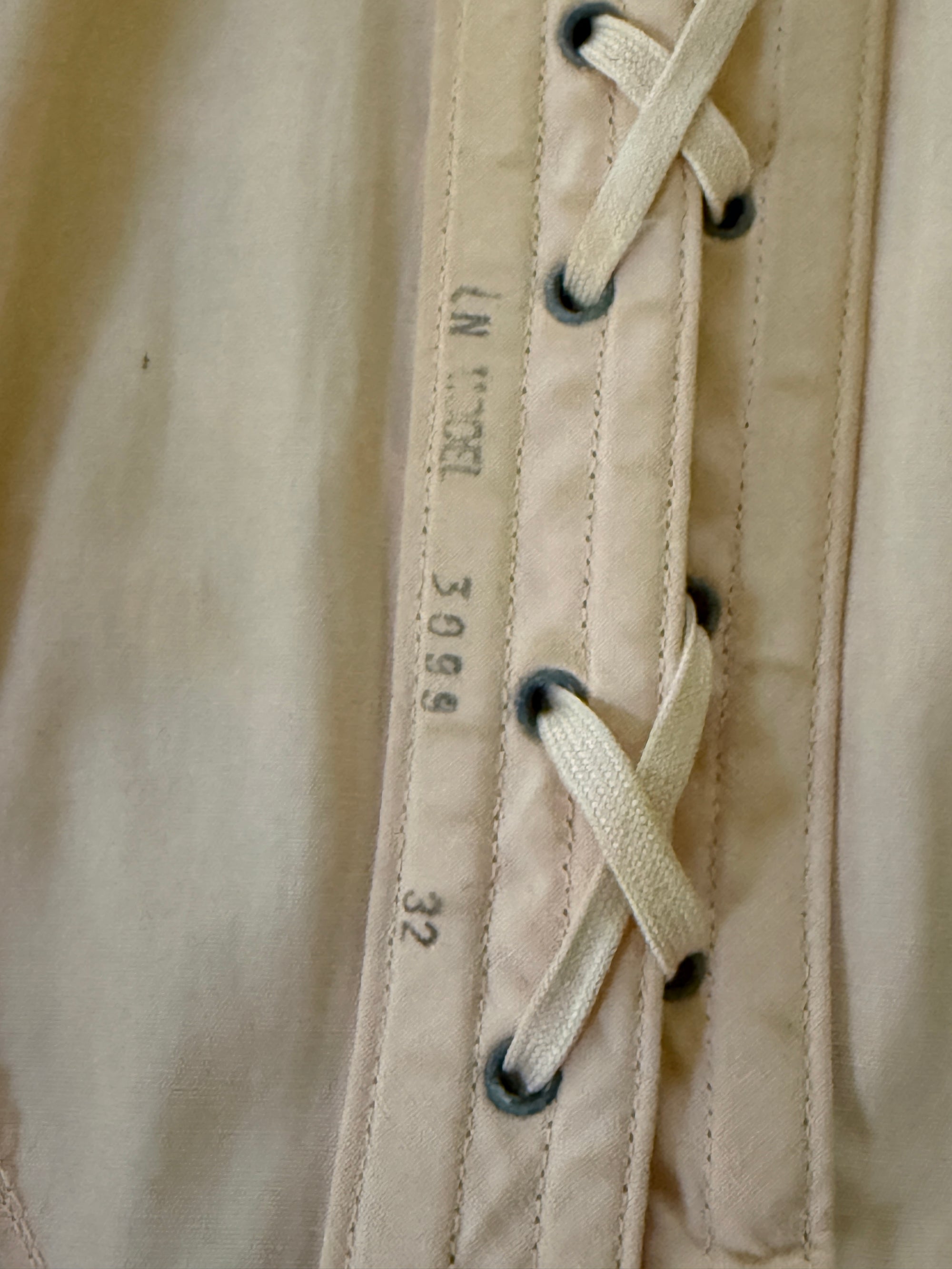 Vintage 1930s Blush Fan Lacing Corset | Lace-Up Lingerie Top