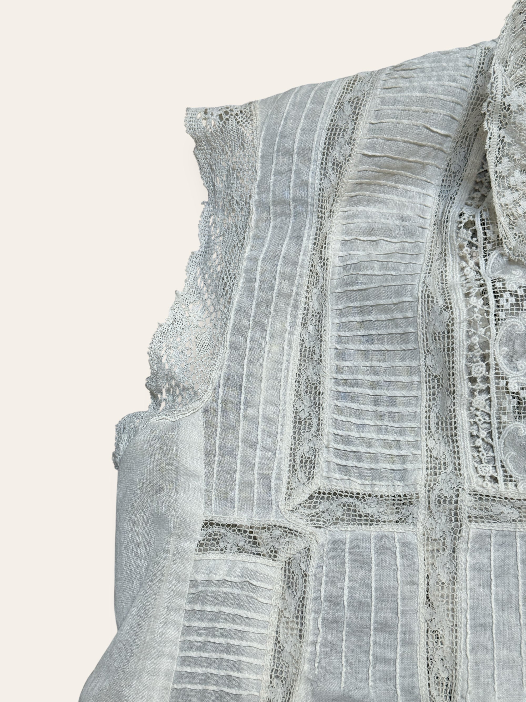 Vintage Edwardian Pleats &amp; Lace Blouse