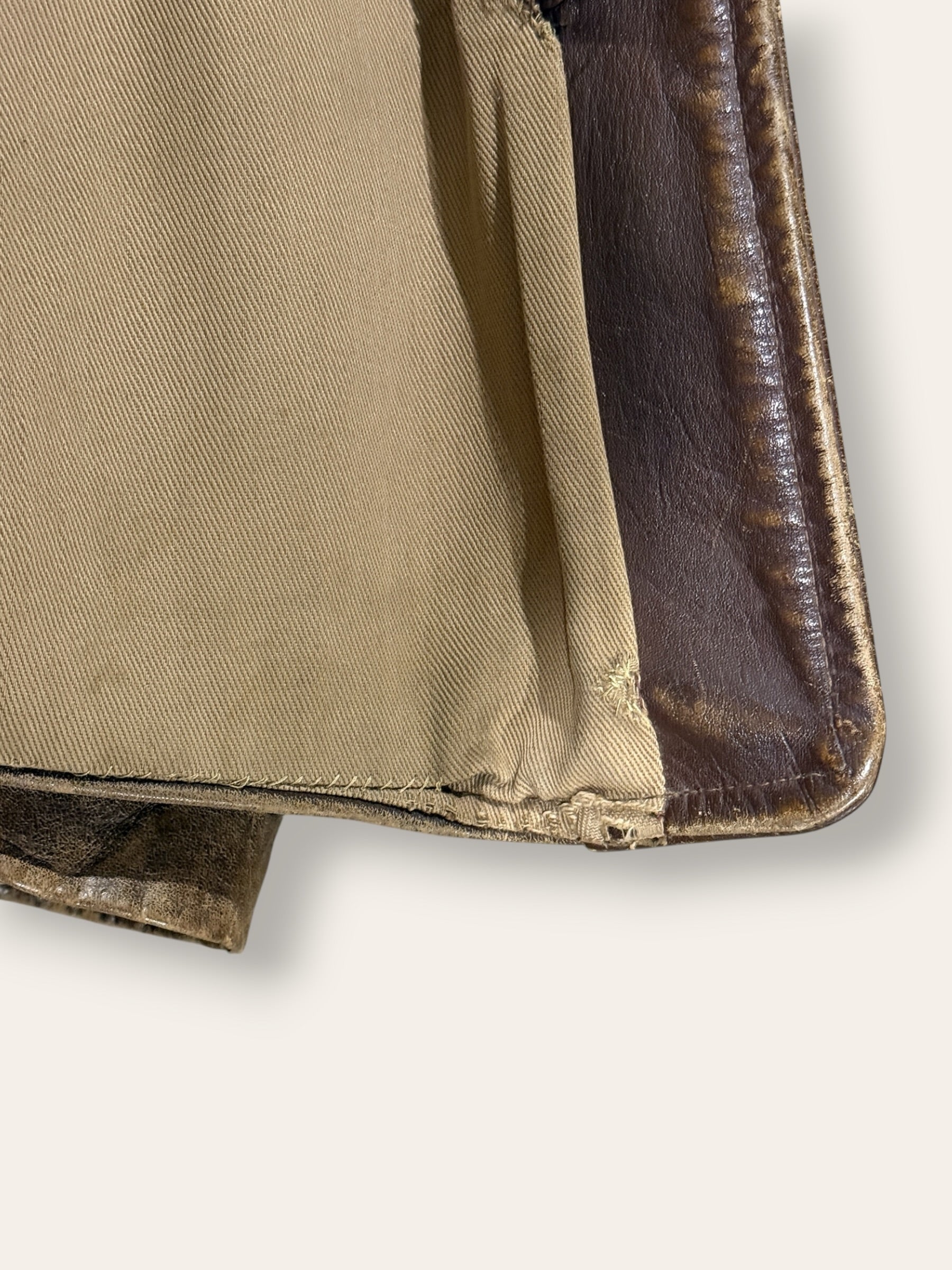 Vintage 1940-50s Windward Horsehide Leather Jacket | Montgomery Ward Brown Belted Back Jacket