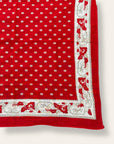 Vintage Early 1900’s Turkey Red Floral Border Bandana