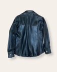 Vintage 1970’s Christie Hand-Sewn Black Leather Shirt | East West North Beach Style Leather Shirt