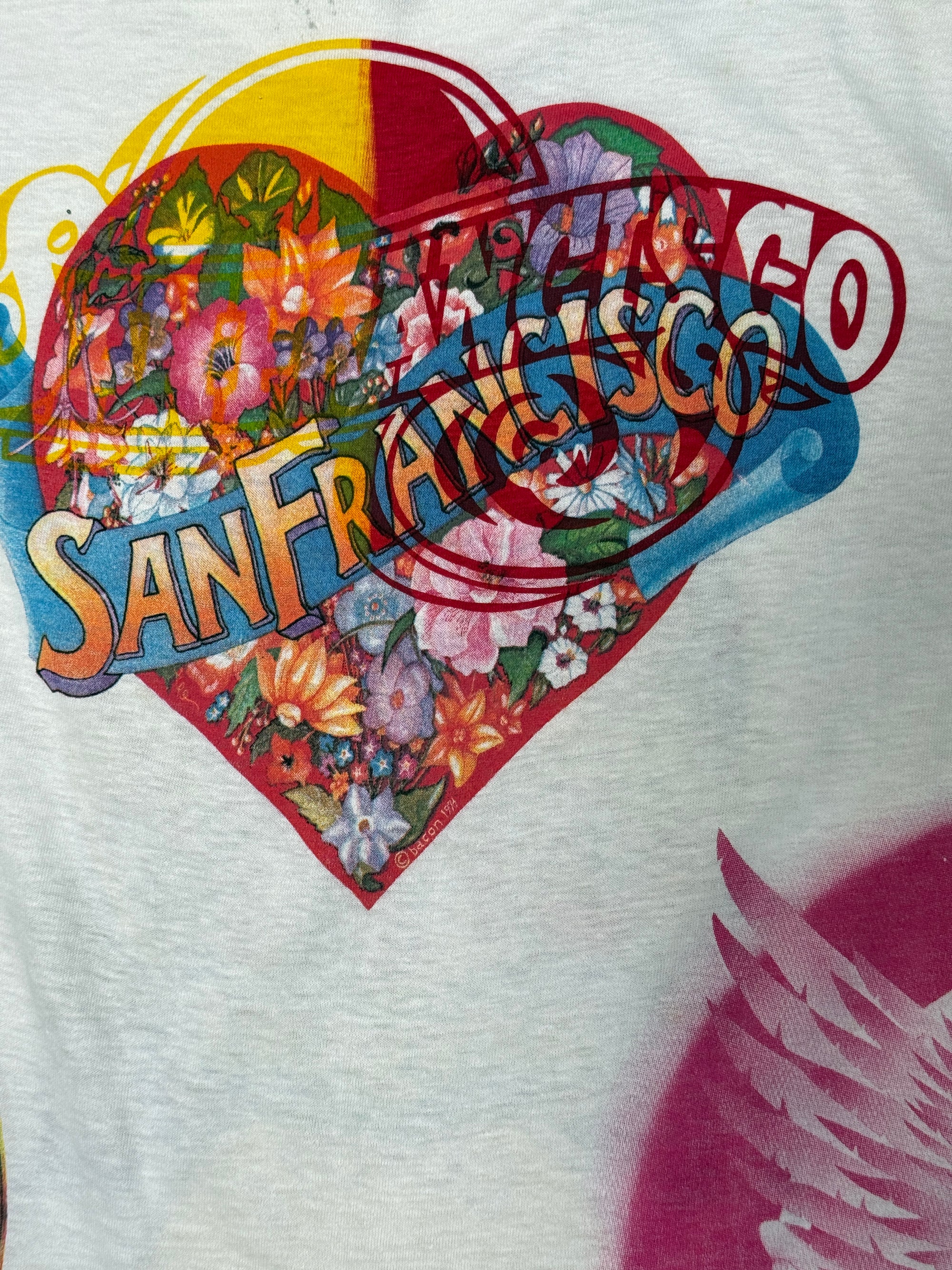 Deadstock Vintage 1974 Kelley Mouse Studio Test Print T-Shirt | City Lights Bookstore | Hookers Convention Graphic | Rare 1970s Psychedelic Art T-Shirt