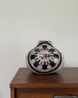 Vintage Robert Rivera Large Painted Gourd Vase | Mimbres Design Turquoise Inlay Hand Painted Bowl
