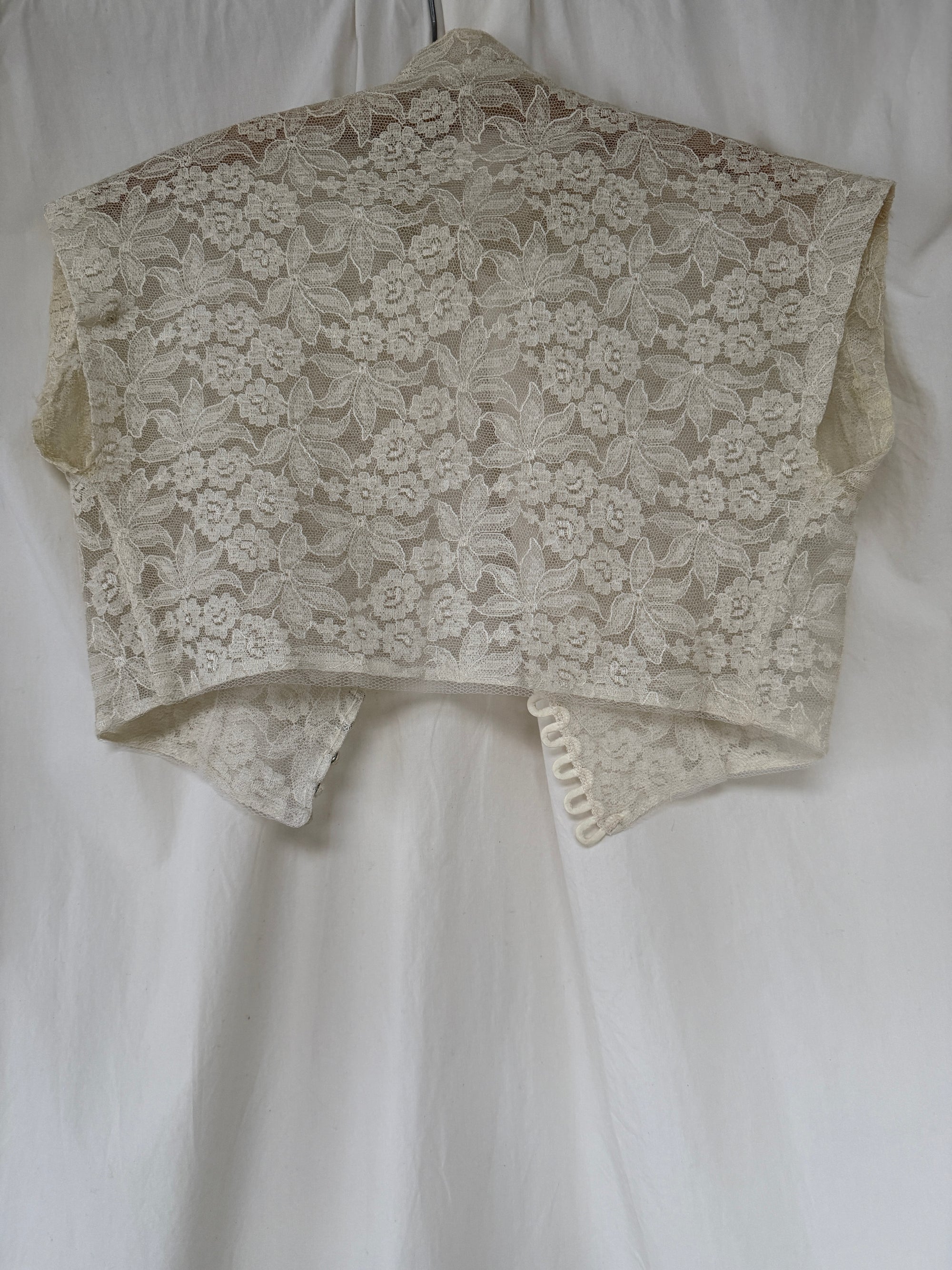 Vintage 1940s–1950s Lace &amp; Tulle Bolero Top | Sheer Evening Shrug