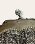 Antique Edwardian Sterling Silver Chainmail Purse | Vintage 1900’s Hand Engraved Evening Bag