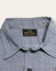 Vintage 1960’s Vintage Chambray Painter Work Shirt | Sears Perma-Prest | Paint Splatter Shirt | Distressed Workwear