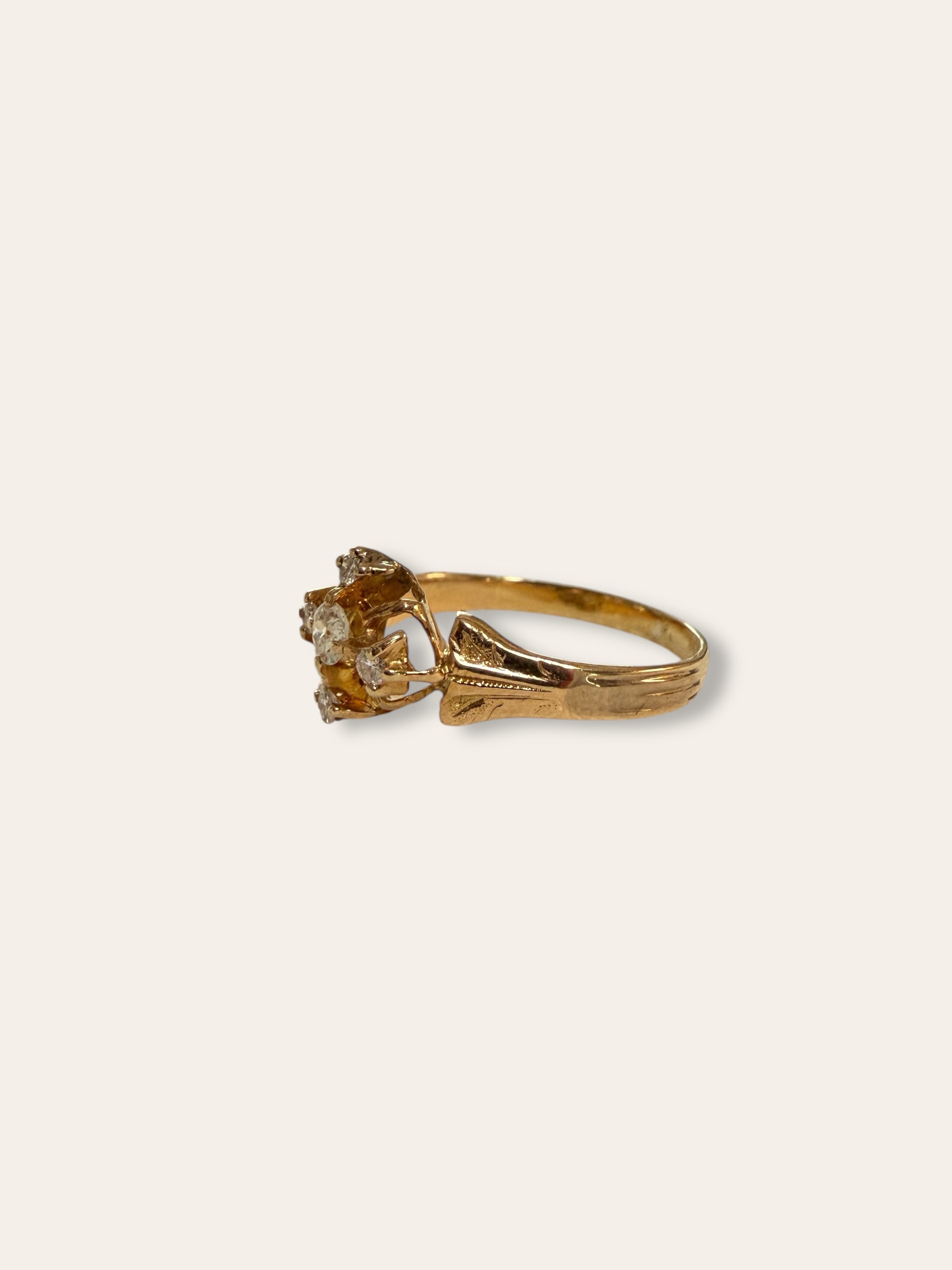 Antique Victorian 14k Gold Diamond Ring Size 6.5