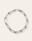 Vintage Sterling Silver Handmade Paperclip Link Necklace | 14.5" Chunky Chain