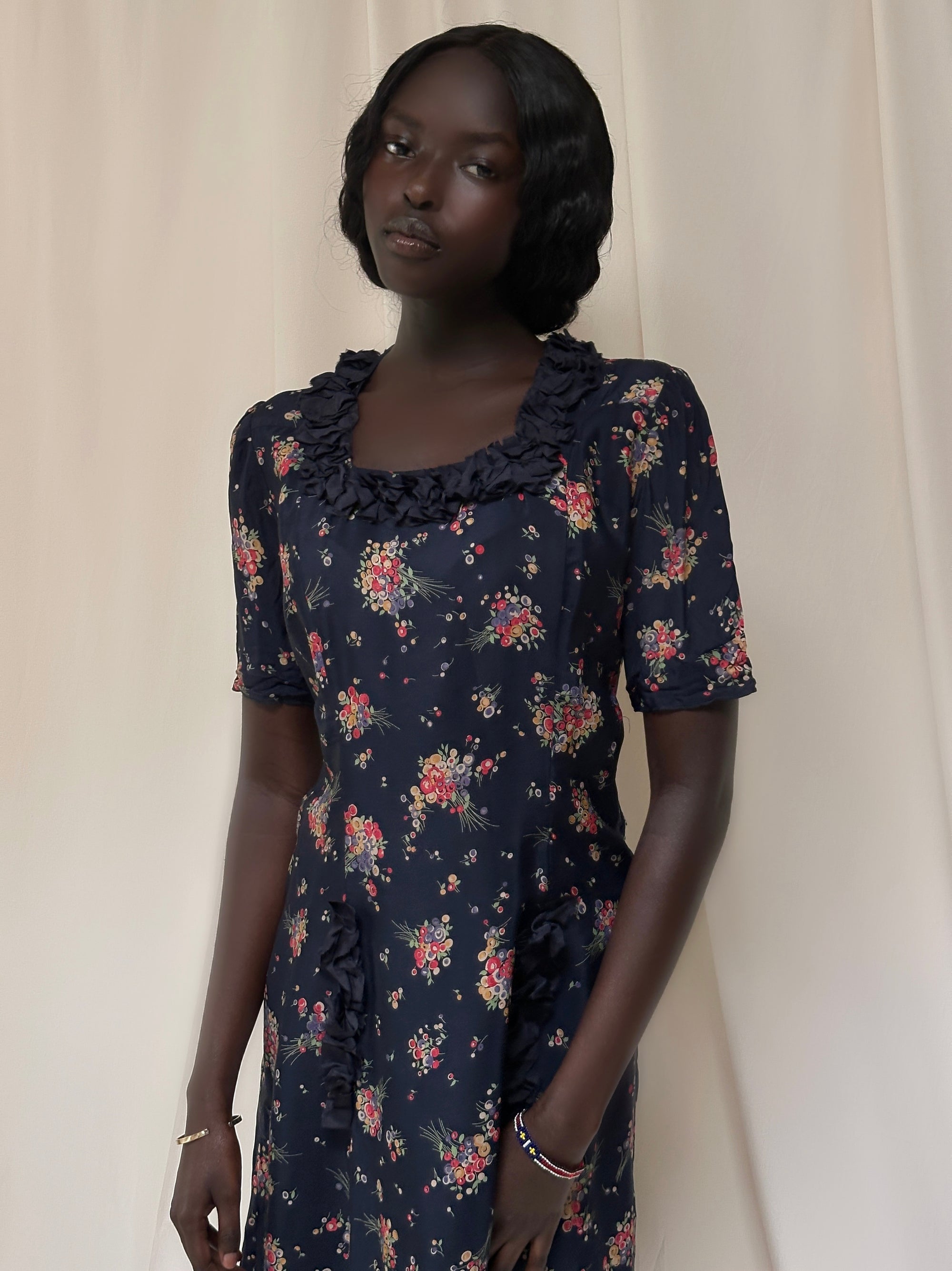 navy silk dress short Straps Navy Blue Satin Cowl Neck Slit Short Dress Ohmollydress
