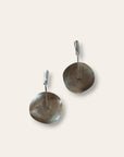 925 Sterling Silver Brutalist Silver Disc Drop Earrings | Modern Artisan Sterling Jewelry