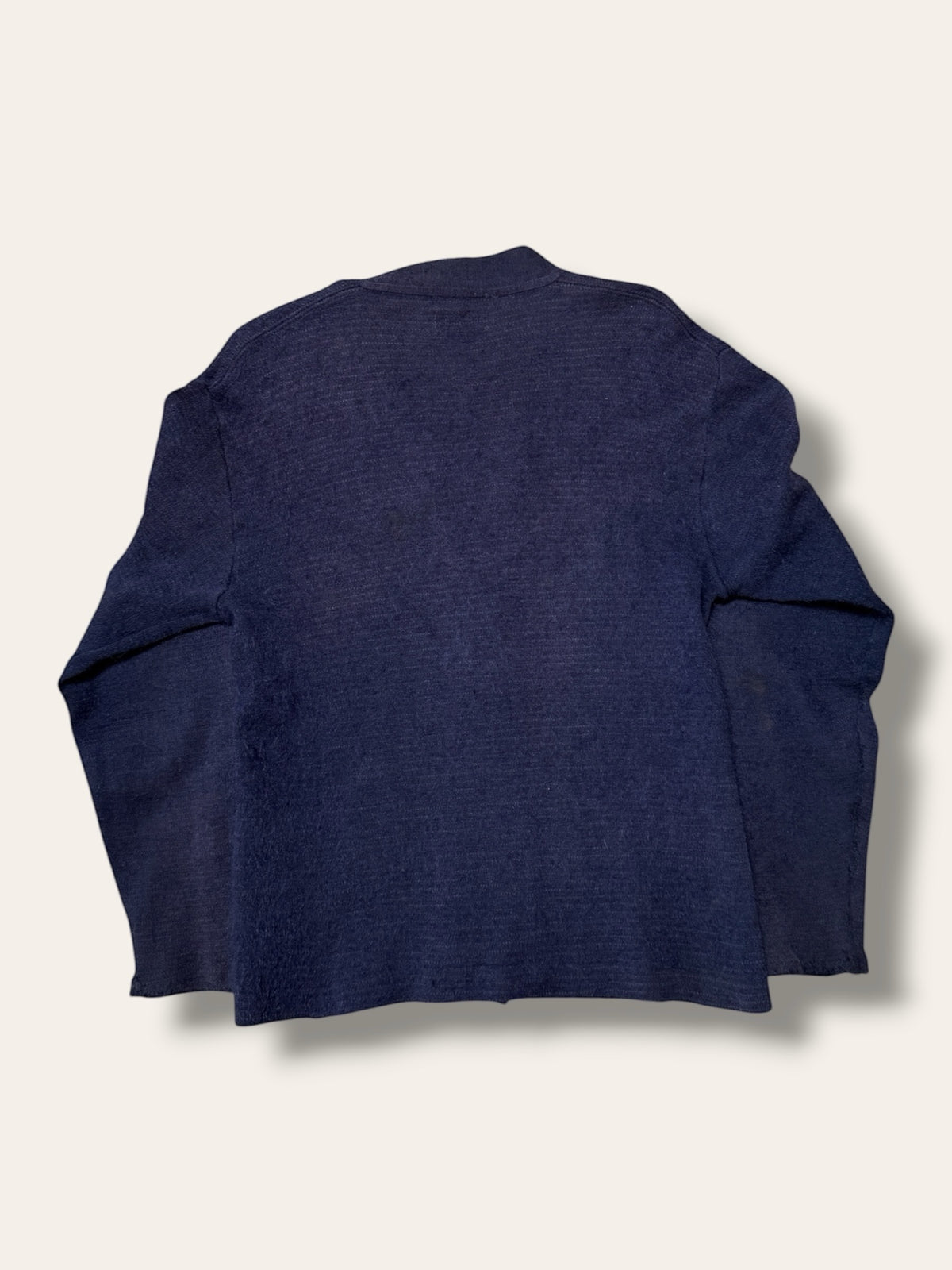 Vintage 1940s McGregor Navy Mohair Cardigan Leather Buttons | Vintage Workwear