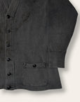 Vintage 1930s Distressed Cotton Grey Heather Work Cardigan