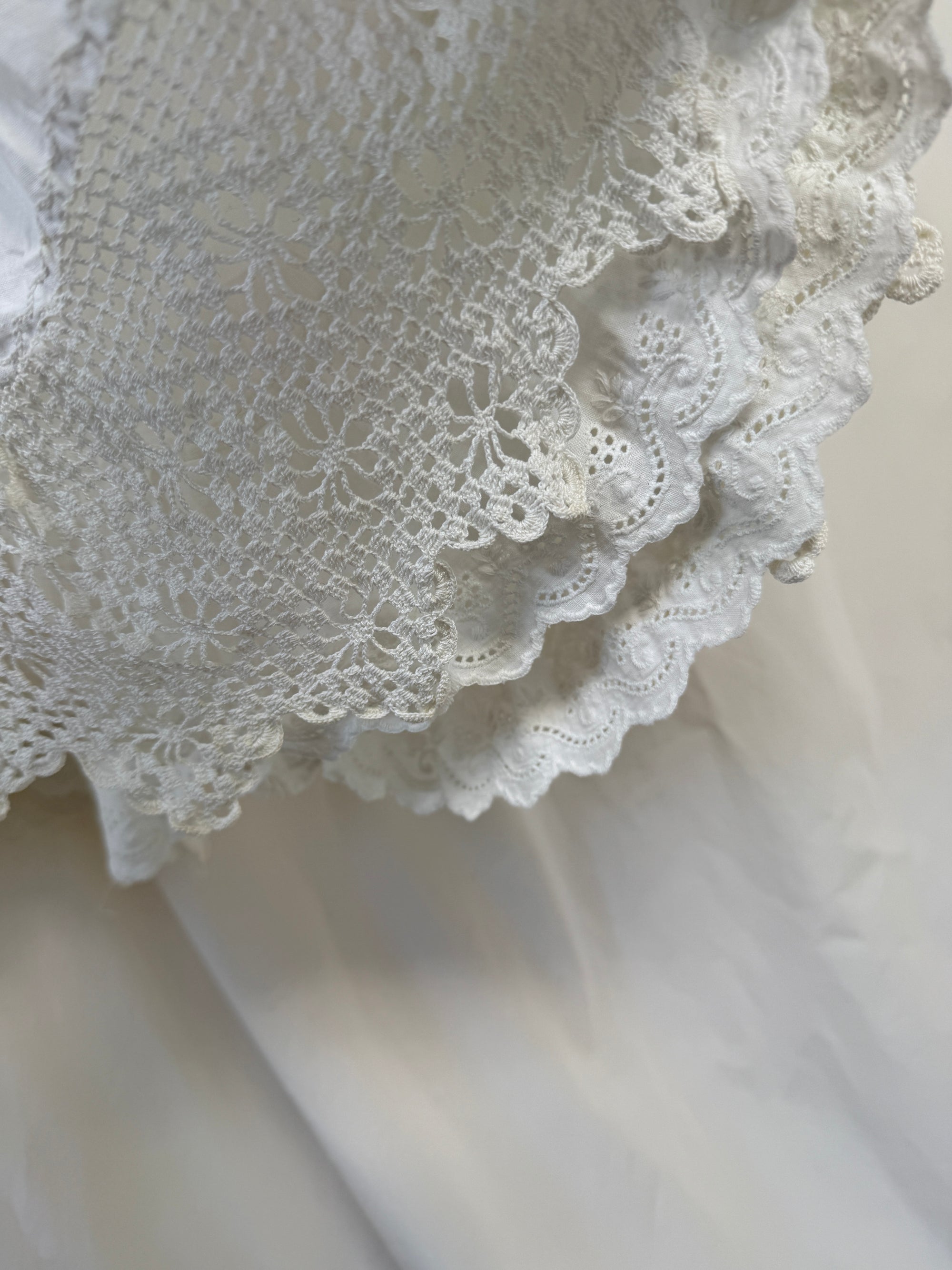 Vintage 1900’s Edwardian White Cotton Crochet Dress | Antique Embroidered Tea Dress