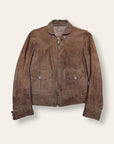 Vintage 1930s Suede Leather Cossack A-1 Chinstrap Jacket | Vintage Sport Coat Talon Zipper Side Buckles