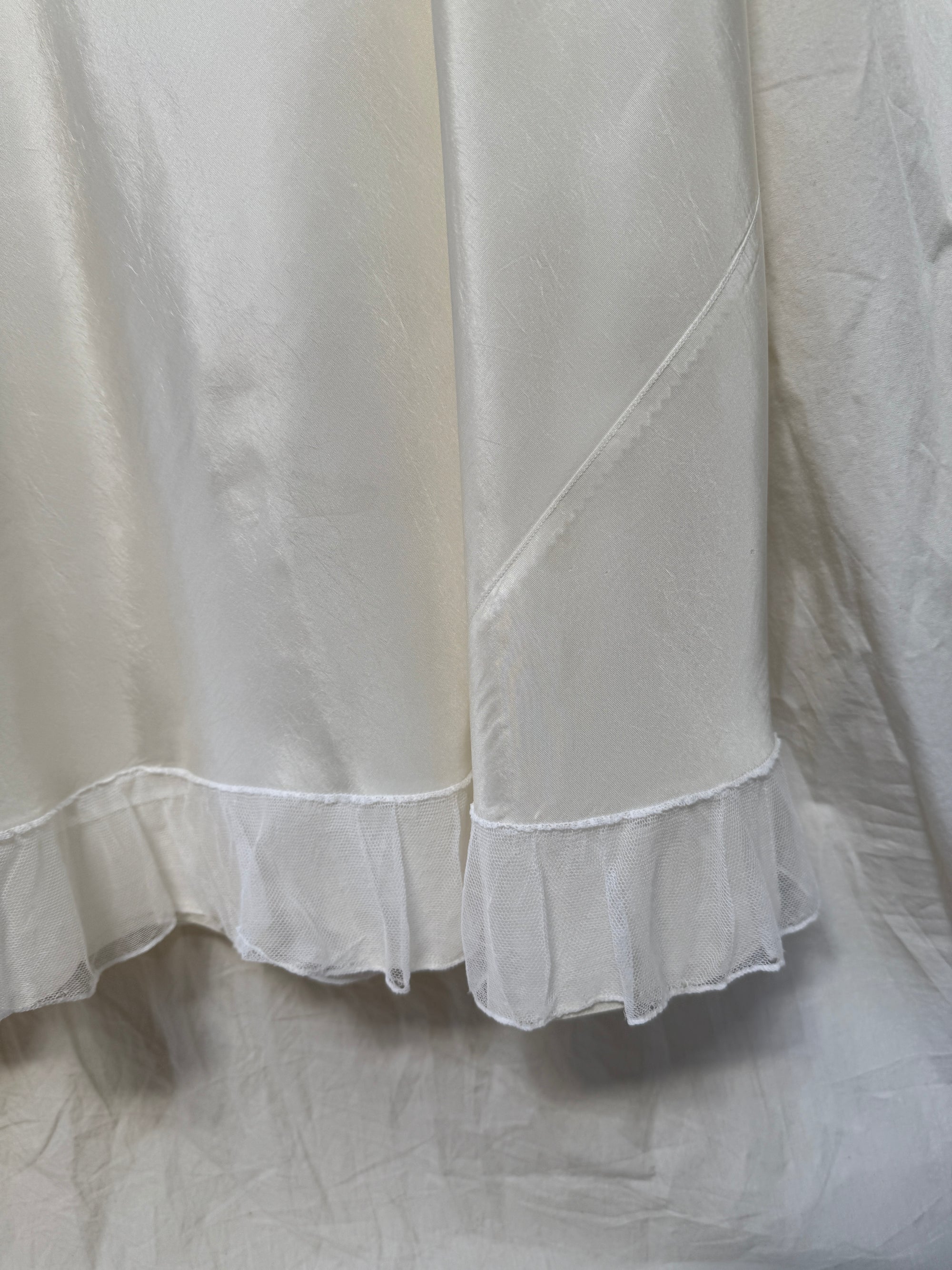 Vintage 1930’s Ivory Silk Slip Set | Minimal Slip Camisole &amp; Skirt Set