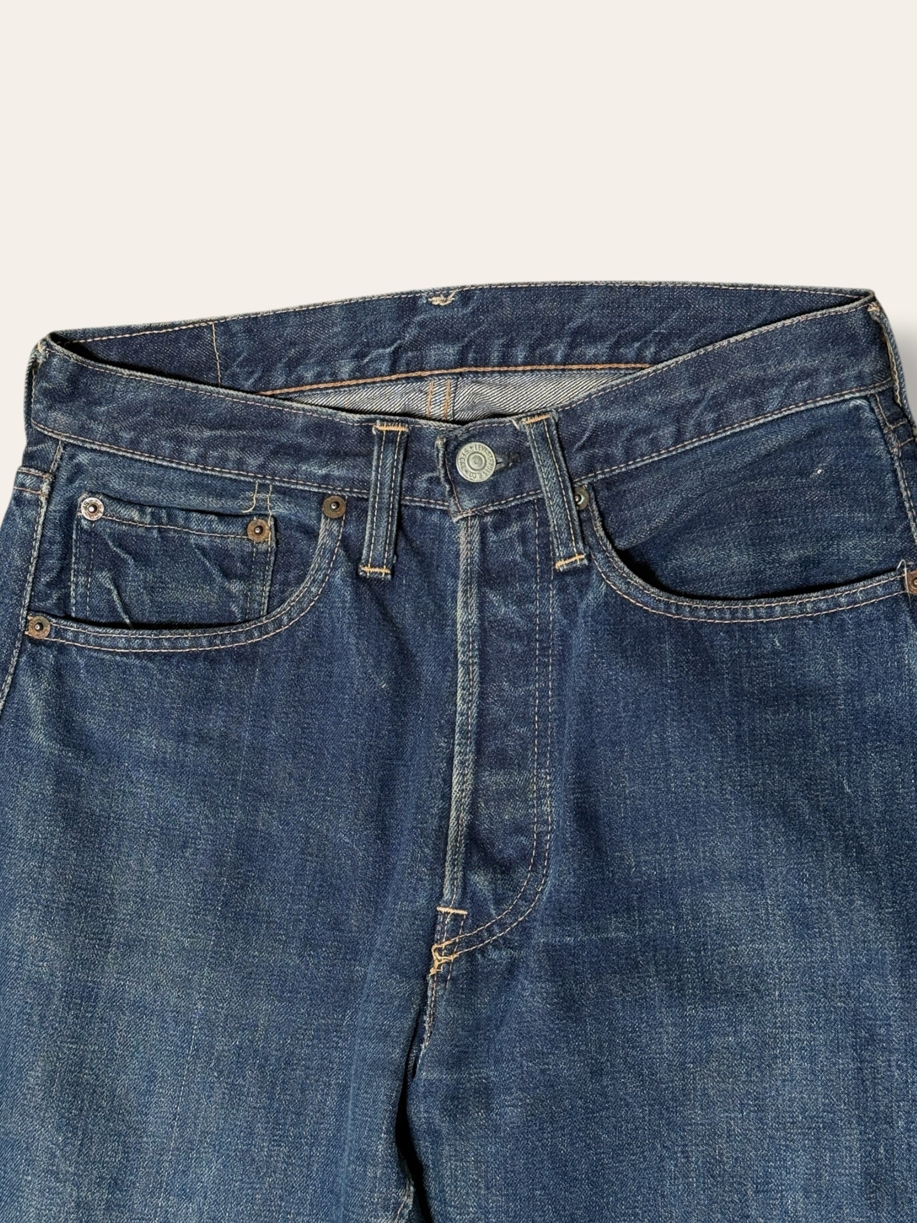 Vintage 1960s Levi’s 501s Big E Hippie Patchwork Denim Jeans | Bell Bottom Folk Art Custom Denim Pants W:26