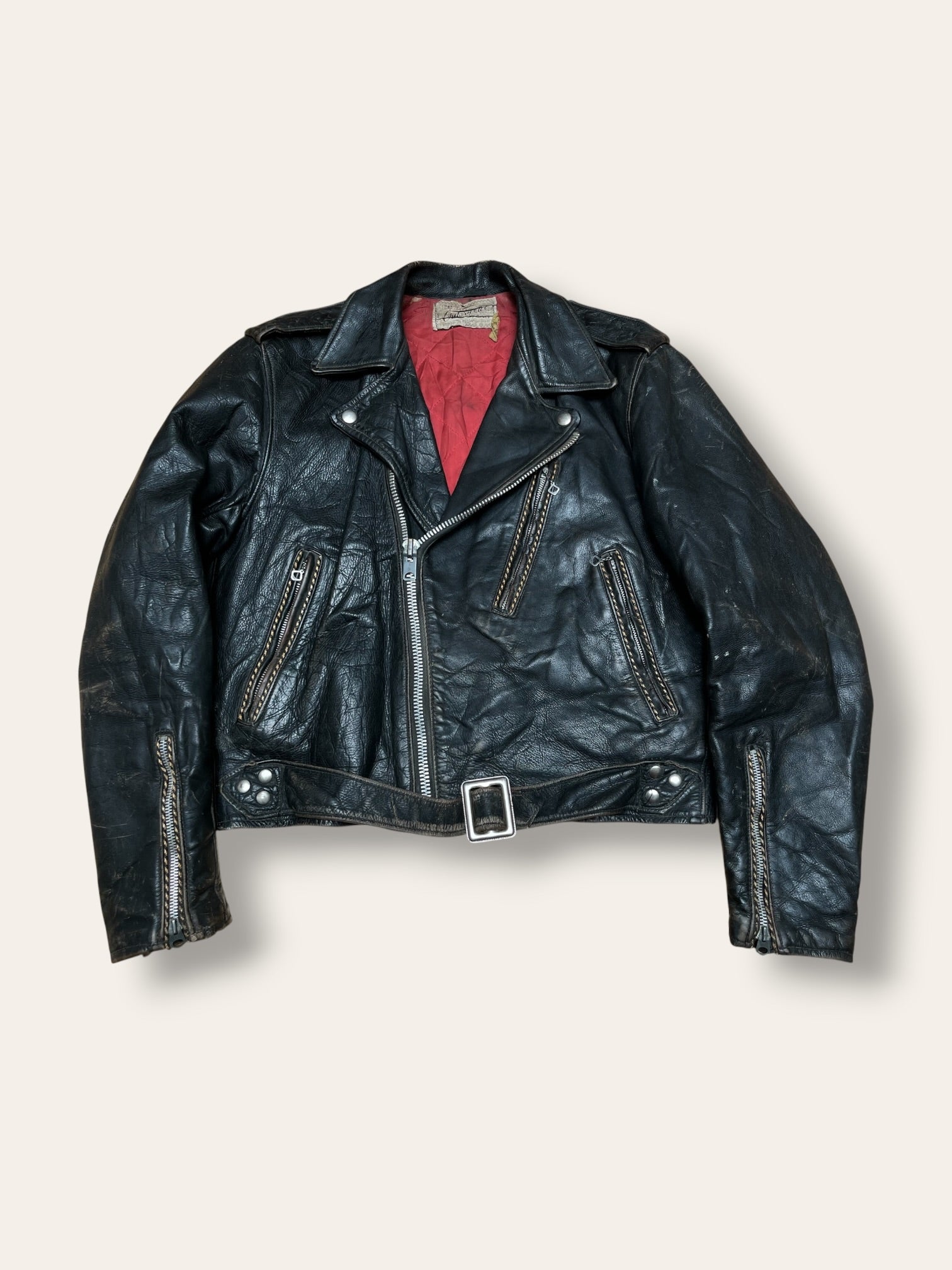 Vintage 1940-50s Hercules 2-Star Steerhide Leather Biker Jacket