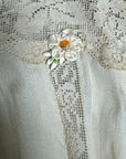 Vintage 1920’s Deadstock Cream Lace & Silk Step In Slip Dress