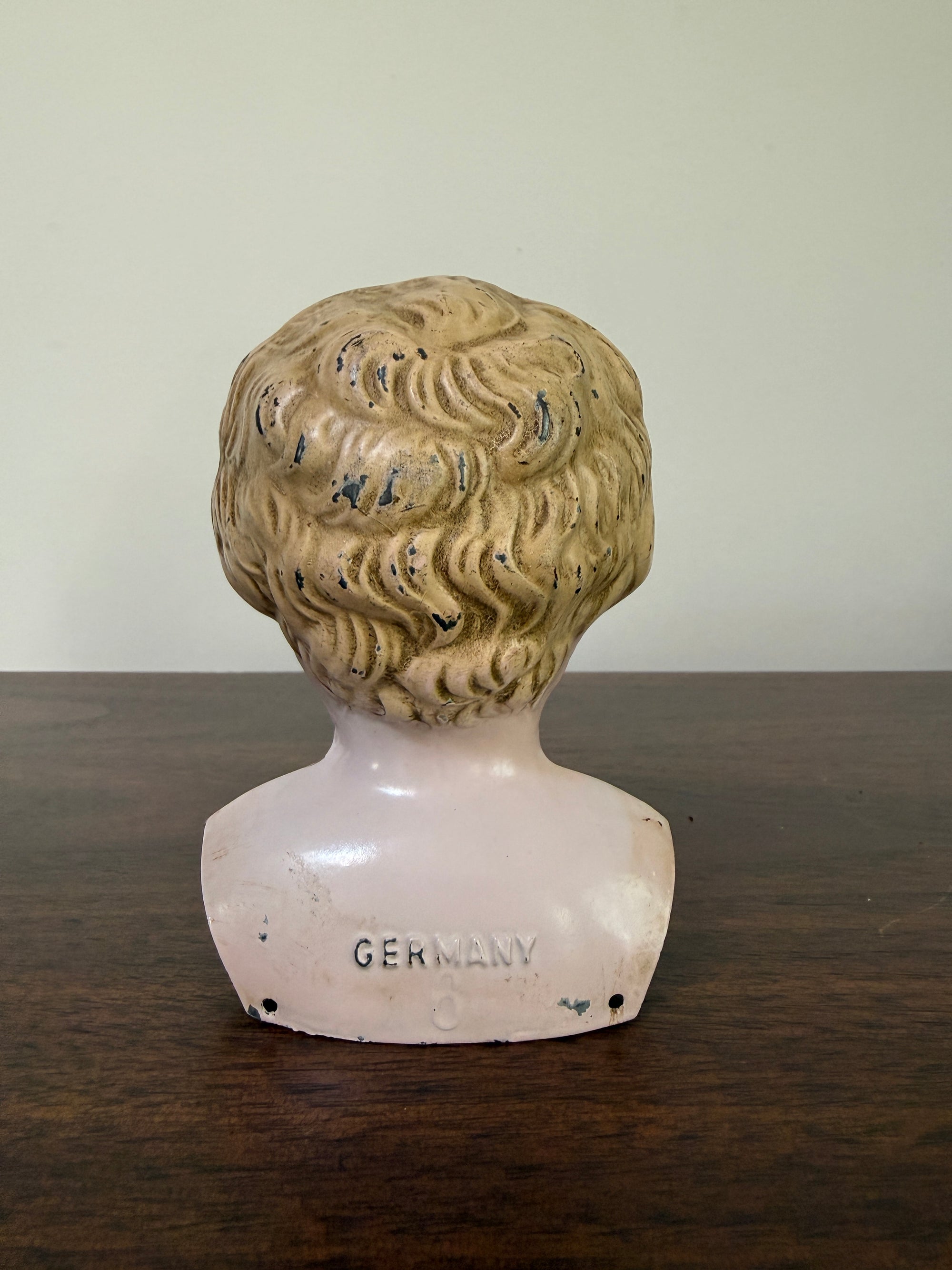 Antique 1900s Minerva Metal Doll Head by Buschow &amp; Beck | Molded Blonde Hair