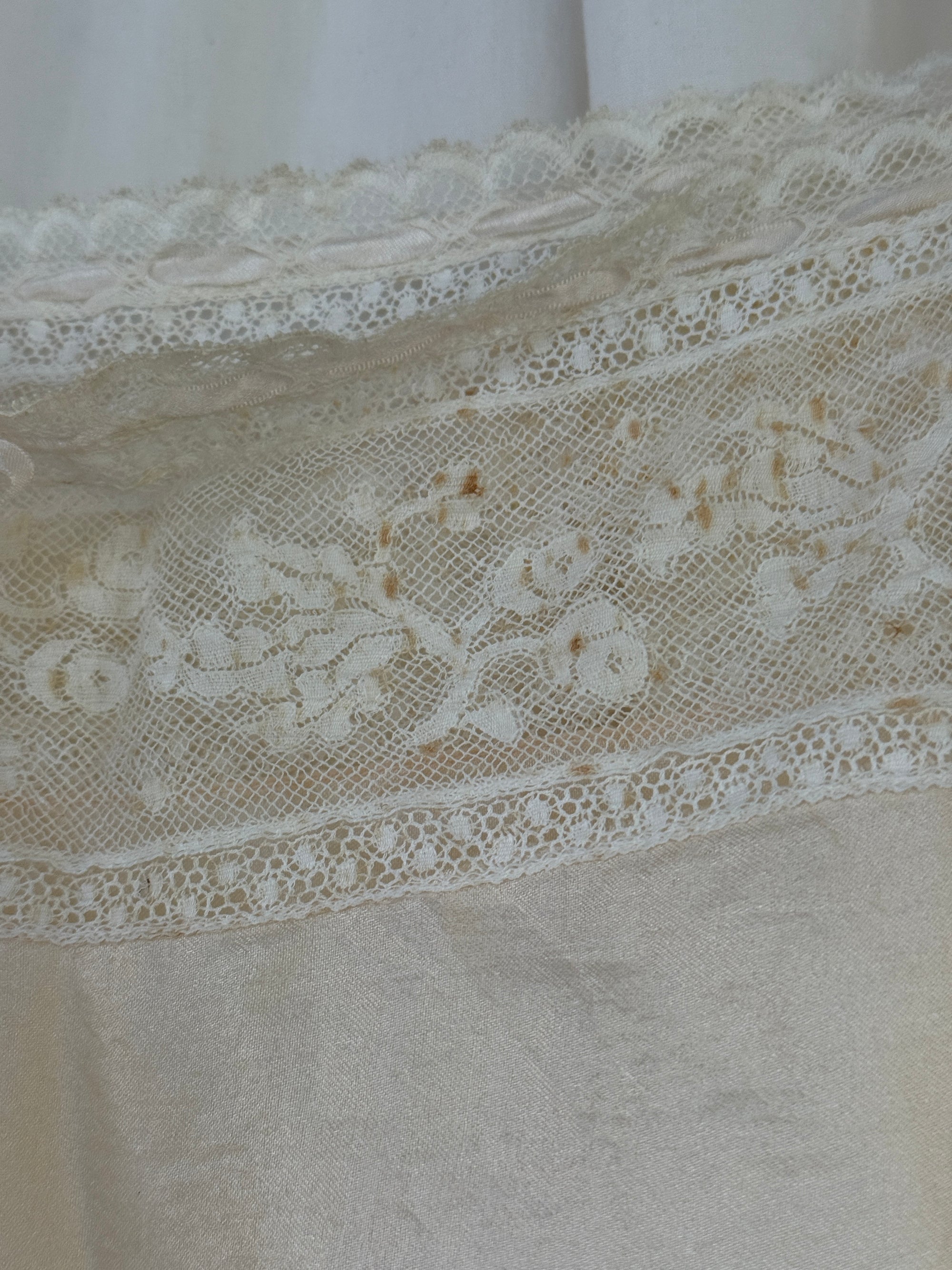 Vintage 1920s Silk &amp; Lace Tank Top | Flapper Era Sleeveless Camisole