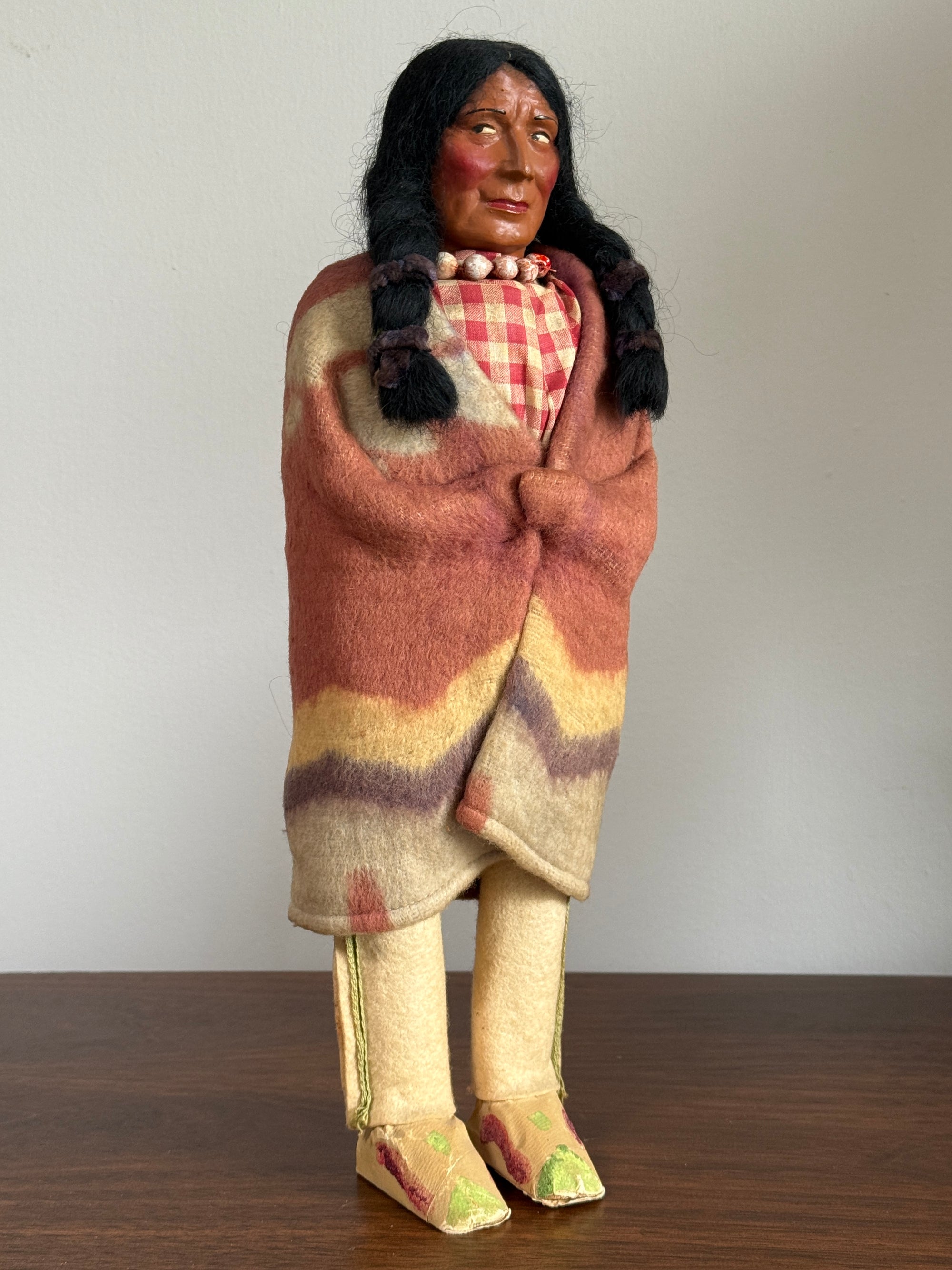 Vintage 1940s Skookum Native American Doll | Handcrafted Black Hills Souvenir Figure