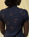 Vintage 1950’s Rayon Horseshoe Cheongsam Dress