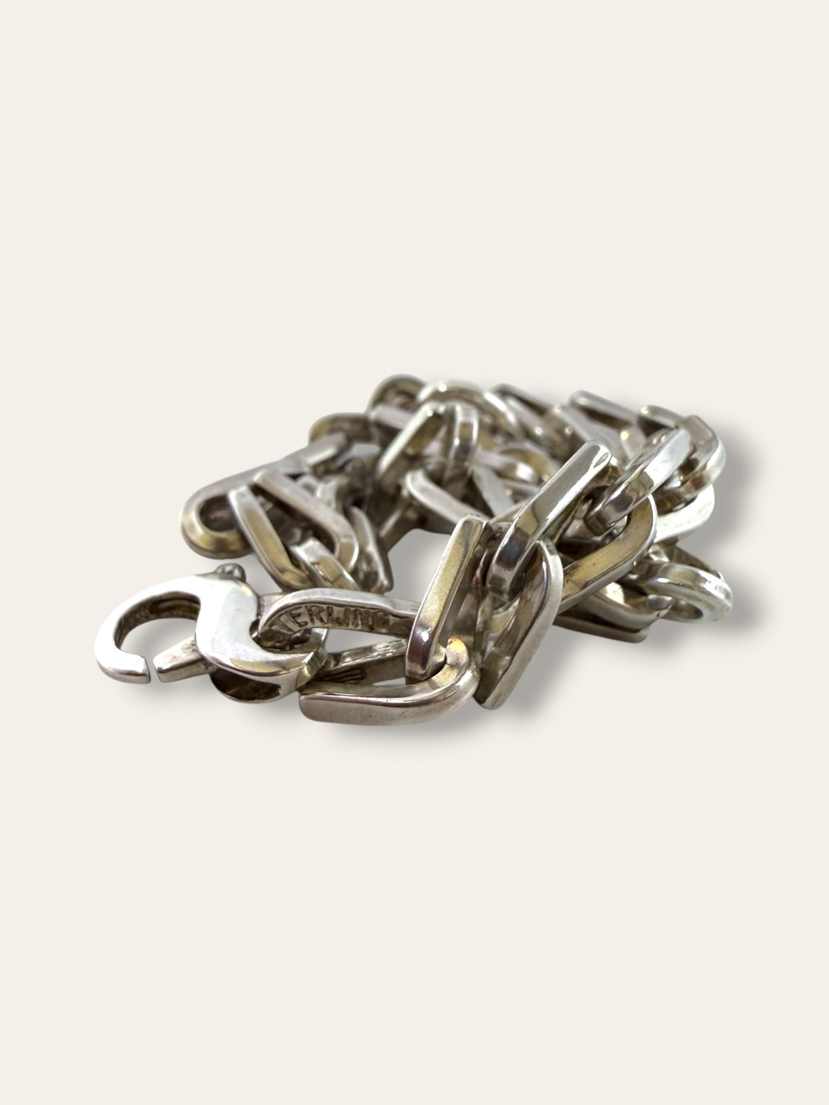 925 Sterling Silver Chunky Artisan Handmade Chain Link Bracelet