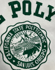 Vintage 1950s Champion Running Man Tag Cal Poly Felt Print Sweatshirt | Collegiate Raglan Flock Print Crewneck