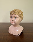 Antique 1900s Minerva Metal Doll Head by Buschow & Beck | Molded Blonde Hair