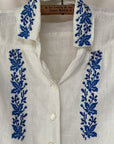 Vintage 1940’s Heavy Linen Embroidered Top