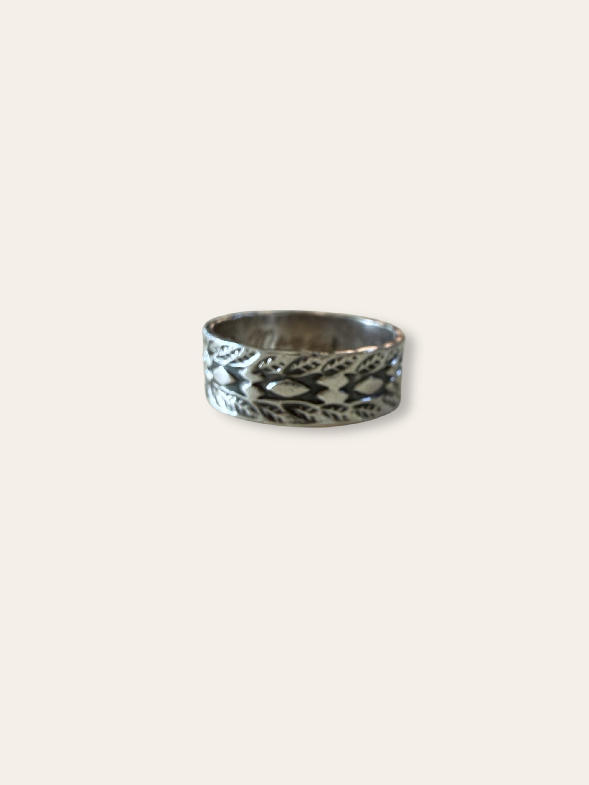 Vintage 1940’s Sterling Silver Cigar Band Ring Size 7.25