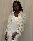Vintage 1930s Creme Silk Bed Jacket | Delicate Boudoir Lingerie Layering Top