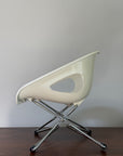 Vintage Mid Century Modern Mini Shell Chair | White Scoop Accent Chair | Space Age Atomic MCM Design Chair